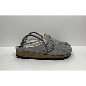 Birkenstock Buckley Shearling Stone Coin Narrow Clogs Mules Shoes Womens Size 11